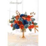 Künstliche Blumen Combo Königsblaue Blumen Mix Seidenblumen Orchideen Rosen mit Stielen für DIY Hochzeit Brautsträuße Babyparty Blumenarrangement Tischaufsätze Heimdekoration