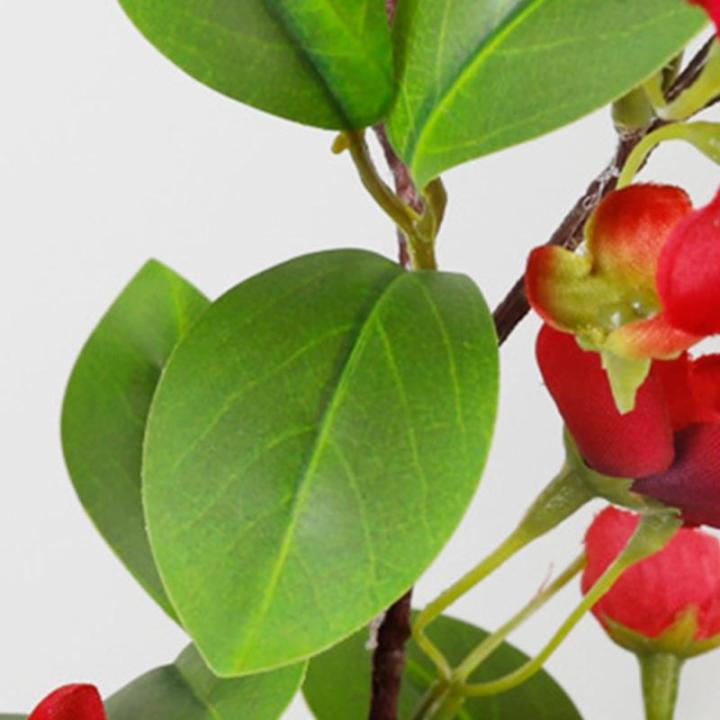 Hortensie, künstliche Blume, einzelne künstliche Hortensie, Blumenstrauß, Blumenarrangement, Dekoration für Zuhause, DIY, Hochzeit, Tafelaufsatz (Rot)