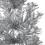 Künstlicher Weihnachtsbaum Silber 240 cm Höhe PVC-Material Halb-Weihnachtsbaum Platzsparend Wand Christbaum Innen- und Außenbereich Wirtschaftliche Weihnachtsdekoration Festlich