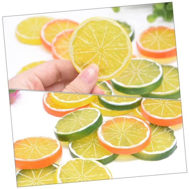 1 Satz Nachahmung Einer Zitronenscheibe Tischdekoration Im Sommer Gefälschte Himbeere Sommerliche Tischdekoration Füller Für Obstschalen Fälschung Zitronenscheiben Kalk PVC 24s