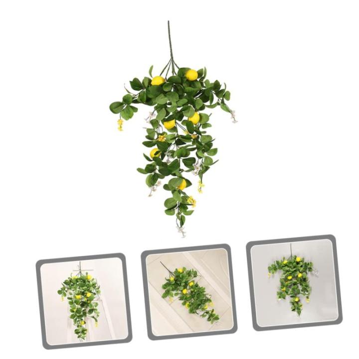 2St Simulation Zitronenrattan Ramo de Flores Artificiales künstliche Pflanzen Künstliche Zitronenpflanze Dekorative Zitronenpflanze Baum-Zitronenzweig-Ornamente Zitronenpflücker