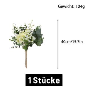 Blumenstrauss Künstlich Blume Künstliche 40 cm Lang 13 Blühende Blüten Artificial Flowers Blumen für Hochzeit Zuhause Hotel Büro Dekoration 1814