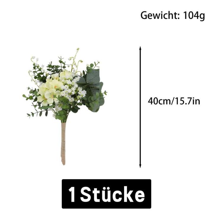 Blumenstrauss Künstlich Blume Künstliche 40 cm Lang 13 Blühende Blüten Artificial Flowers Blumen für Hochzeit Zuhause Hotel Büro Dekoration 1814