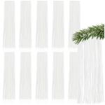 10x klatergoud - witte klatergoudslinger voor Kerstmis - kerstboomversiering voor de kerstboom - klatergoudgordijn met gladde draden (wit - 10 stuks)
