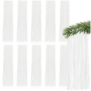 10x klatergoud - witte klatergoudslinger voor Kerstmis - kerstboomversiering voor de kerstboom - klatergoudgordijn met gladde draden (wit - 10 stuks)
