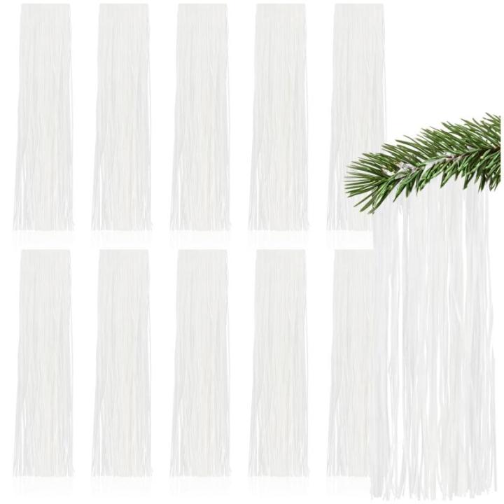 10x klatergoud - witte klatergoudslinger voor Kerstmis - kerstboomversiering voor de kerstboom - klatergoudgordijn met gladde draden (wit - 10 stuks)
