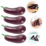 5 Sätze Simulation Aubergine Dekorative Mini-hausdekoration Interessantes Miniaturspielzeug Kdis-Spielzeug Zarte Miniatur-aubergine Kinderspielzeug Mini-Essen PVC 4 Stück * 5