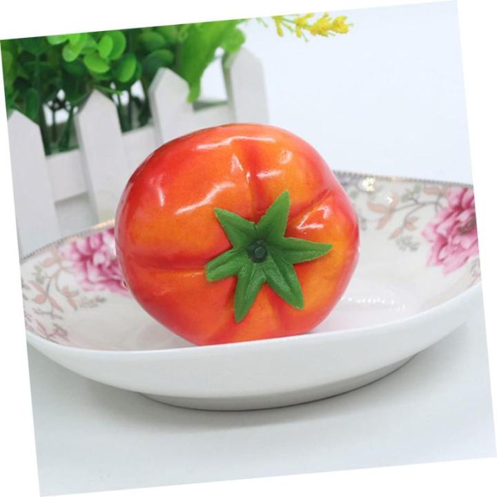 4 Sätze Nachahmung Tomate Vasenfüller Aus Künstlichen Früchten Lebensechtes Fruchtmodell Tischdekoration Küchentomaten-Requisite Realistisches Gemüsemodell Schaum Rot 5 Stüc