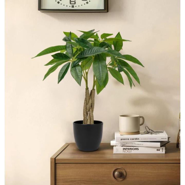 45 cm kunstplant Pachira Aquatica gelukskastanje bonsai in pot, decoratieve plant, kamerplant voor badkamer, eetkamer, woonkamer decoratie