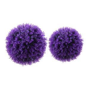 4 Stück Eukalyptus-grasball Gefälschte Pflanzenformschnittbälle Planta Künstlich Kunstrasenball Kunstpflanze Buchsbaum Formschnitt Kugeln Faux-laubkugeln Graskugeln Violett Pla