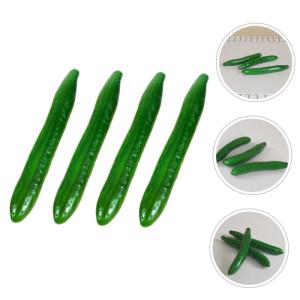 3 Sätze Simuliertes Gemüsemodell Künstliche Gurke Fotografie-Requisite Simulation Grüne Gurke Kunstgurken-Requisite Restaurant-gurken-Requisiten Schaum Green 4 Stück * 3