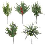 1 x realistischer 3D-Tannennadel-Zweig, Weihnachtsdekoration, Zypresse, grüner Kranz, Baumblätter, Füllstoffe, künstliche Weihnachtszweige N5m1