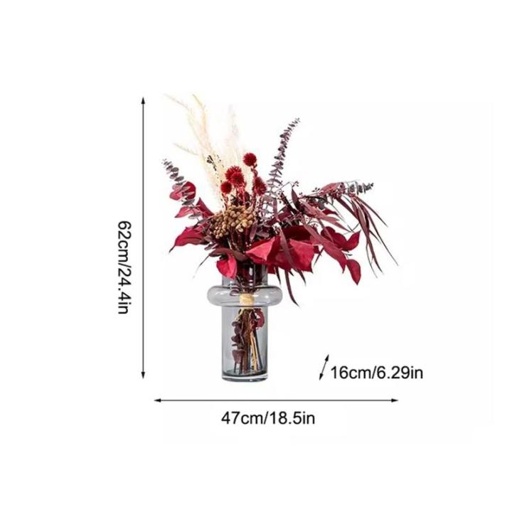 Kunstblumen Künstliche Blumen – leichte Luxus-Wohndekoration, Trockenblumen und Kieselgel – Elegante Vasen-Ornamente für Wohnzimmer für jeden Anlass