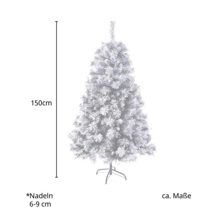 Luvi-naalden Kunstkerstboom, 150 cm, wit, inklapbaar, met 371 takpunten, incl. metalen standaard, snelmontage, klapsysteem
