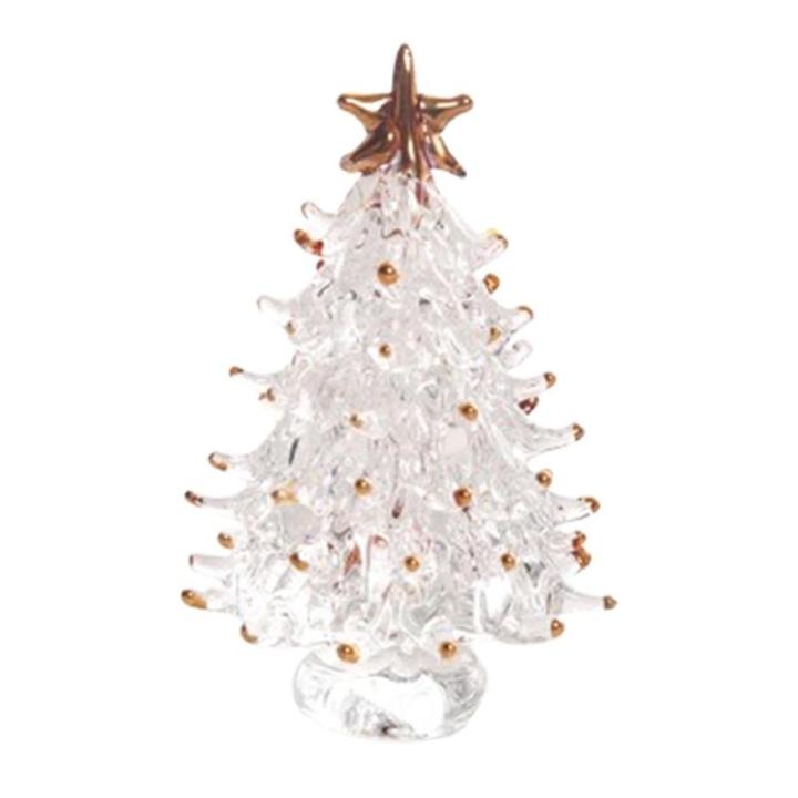 Tisch-Weihnachtsbaum,Weihnachtsbaumfiguren - Kleine Weihnachtsbaum-Miniatur-Weihnachtsfigur,Sammlerkunst-Glasstatue, Tisch-Weihnachtsbaum, Puppenhaus, Miniatur-Winterfiguren für d