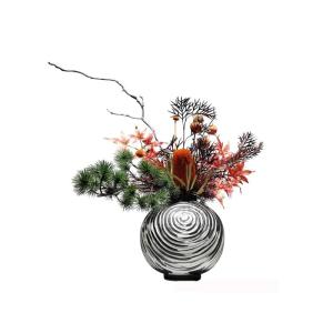 Kunstblumen Kreative Simulation Blumenkunst Keramik Veranda Grünpflanze Bonsai Moderne Bauernhausdekoration, kleine rustikale Keramikvase für jeden Anlass