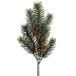 Kunstmatige dennentak/kersttak (spuitgiet) met kleine kegels (3 stuks)