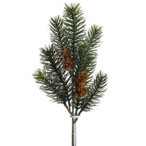 Kunstmatige dennentak/kersttak (spuitgiet) met kleine kegels (3 stuks)