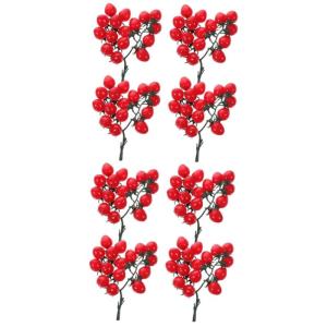 8 STK Simulierte Kirschtomaten Künstliches Gemüse Tomaten Zuhause Gefälschte Fruchtstütze Mini-Cherry-Tomaten Falsches Obst Simulationsfrucht Künstliche Kirschtomaten PVC Rot