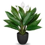 Kunstplant als echte kunstplant, decoratieve plant Calathea, struikachtig met 22 bladeren in kunststof pot, kamerplant, hoogte 43 cm, groen