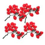 8 STK Simulierte Kirschtomaten Obst-Requisite Simulation Gemüse Obst Hausbedarf Sie Gemüse-Requisiten An Lebensechte Tomaten Falsches Obst Simulation Obstdekoration PVC Rot