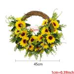 Frühling Sommer Sonnenblumen Rose Kranz Handgemachte Künstliche Girlande für Front Tür Wand Hochzeit Party Decor