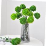 2St künstliche Pflanzenballverzierung dekorative Kunstpflanzen Simulation Formschnittpflanze Buchsbaum Kugel zimmerpflanzen Kunstpflanzen drinnen Zweige für Vase Weich-PVC Green