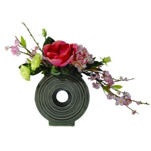 Kunstmatige Hortensia Bloemen Met Keramische Vaas, Gebruikt Voor Woonkamer Slaapkamer Kantoor Display Zijden Bloem Nep Bloemen