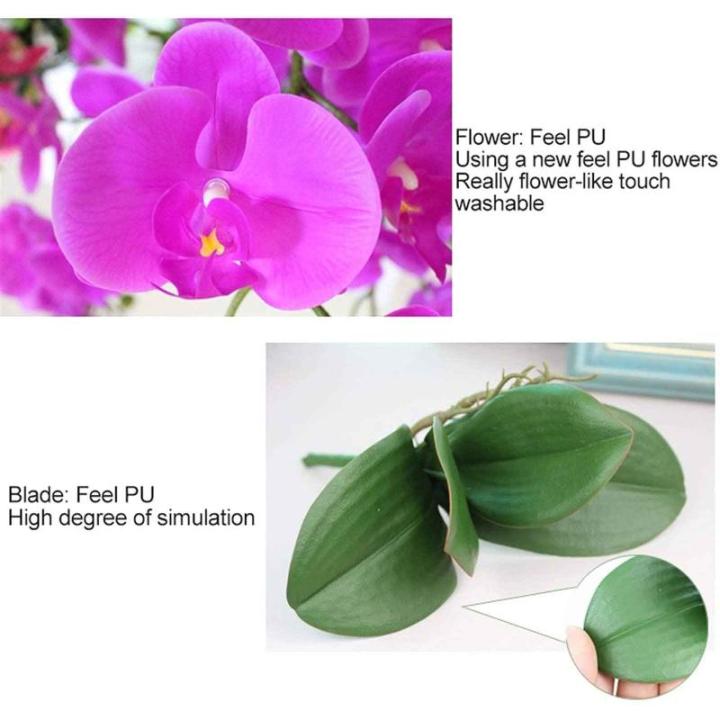 Kunstblumen Künstliches Blumenset, künstliche Blumen im Topf, schöne Blumen, künstliche Orchidee mit Vase, Phalaenopsis-Pflanzgefäß, Wohnzimmer für jeden Anlass