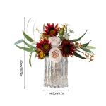 Kunstblumen Nordic Light Luxus-Kunstblumen in moderner Glasflasche – Elegante Blumendekoration, 14,5 x 40 cm für das Wohnzimmer für jeden Anlass