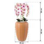 Kunstorchidee cascade boeket crèmerosa in pot, terracotta, 112 cm hoog, rubberen bloemen, 5 scheuten, decoratie voor thuiskantoor