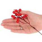 25x Decoratieve tak - decoratieve kleine takken met bessen - decoratieve takken als tafeldecoratie - knutselaccessoires voor doe-het-zelfwerkzaamheden (25 stuks - rode bessen 1)