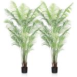 Kunstpalm, 190 cm, grote kunstplant in pot, kunststof palm, ziet eruit als een echte plant, decoratie voor woonkamer, balkon, slaapkamer, kantoor, cadeau voor een housewarming (2 s