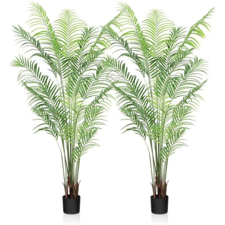Kunstpalm, 190 cm, grote kunstplant in pot, kunststof palm, ziet eruit als een echte plant, decoratie voor woonkamer, balkon, slaapkamer, kantoor, cadeau voor een housewarming (2 s