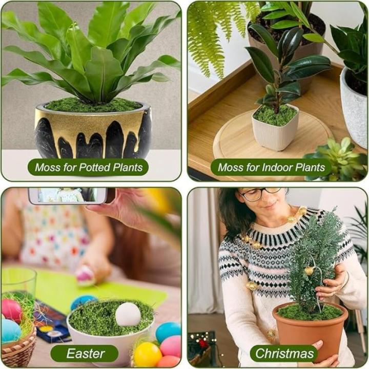 100 g kunstmos om te decoreren, knutselmos, nep decoratief mos om te knutselen, decoratie, voor muur, kerststal, aquarium, creatief groen, kamerplantendecoratie, modelbouw, donkerg