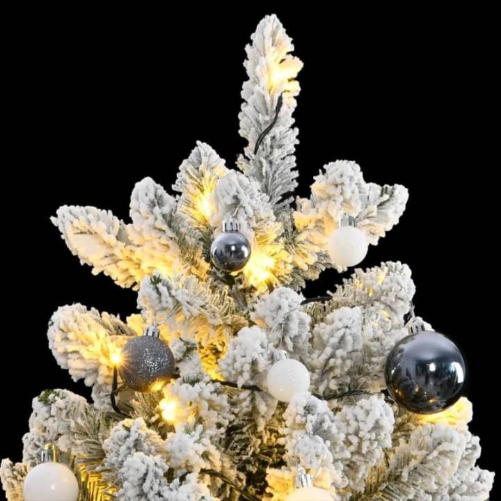 Künstlicher Weihnachtsbaum, Tannenbaum, Christbaum mit Metallständer, Weihnachtsdeko Kunstbaum, 300 LEDs & Kugeln 210 cm