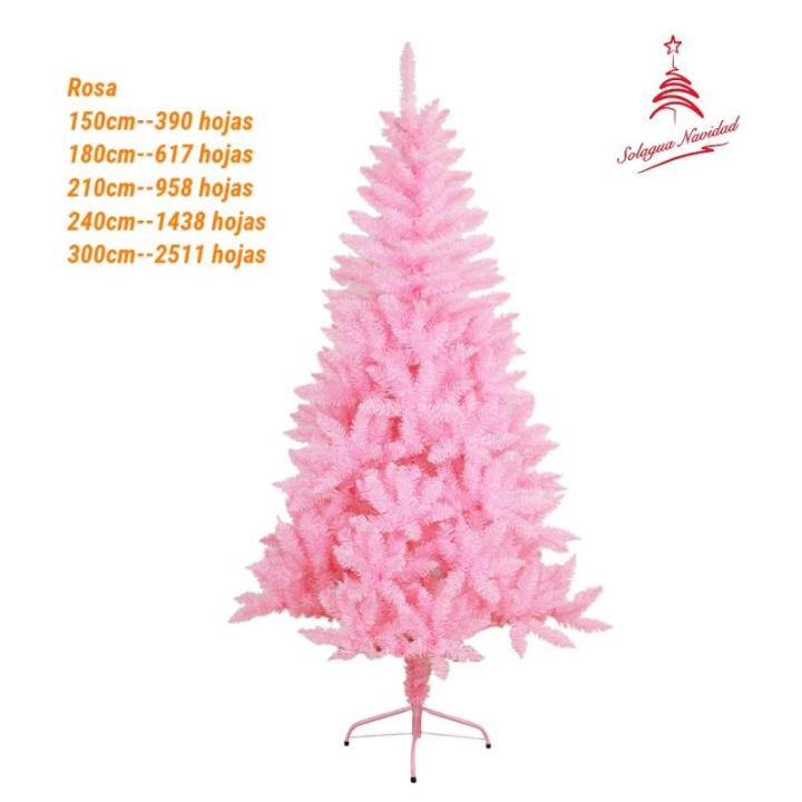 SOLAGUA Kunstkerstboom, spar extra gevuld met engelenhaar, 150 - 300 cm, met metalen standaard (300 cm, 2511 punten, roze)