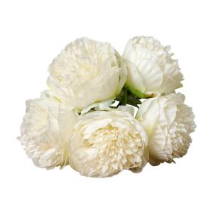 Falsche Blumen, Realistische Blumenarrangements, Künstliche Pfingstrose, Seidenblume mit Stiel, realistischer bunter Blumenstrauß, 5 Köpfe, Kunstpfingstrose, blaue Pfingstrose, 