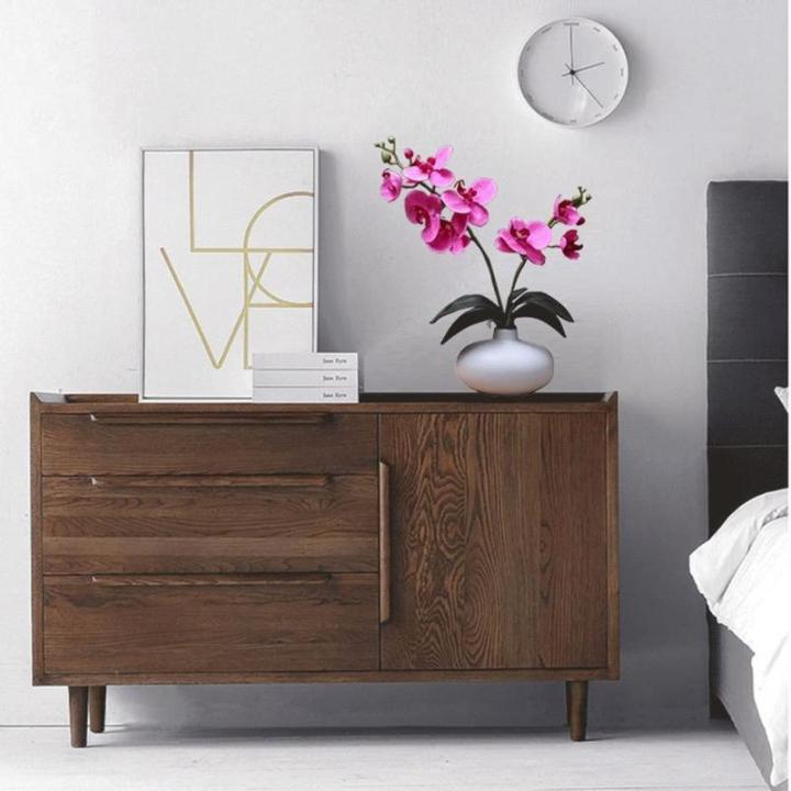 Kunstblumen Phalaenopsis-Kunstblumen-Arrangement mit Keramiktopf, künstliche Blumen, Seiden-Orchideen-Blume für den Tisch im Wohnzimmer für jeden Anlass