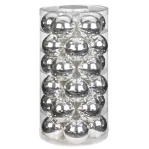 Magic , mooie van glas, 30 ballen in doos, kerstboomversiering, kerstboomversiering, (glanzend zilver, glanzend zilver), 6 cm