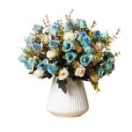 Kunstblumen Künstliche Rosenblumen, Topfschmuck, satte grüne Blätter, für Zuhause, Hochzeit, Büro, Tischdekoration, Geschenk für jeden Anlass