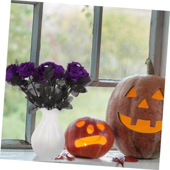 Ceramic Ornaments 10 Stück Augen-Arrangement, Ornamente, künstliche Arrangements, Schwarze künstliche Blumen, Party, Halloween, Stiele, Dekor, emuliertes Polyester Ceramic Ornam