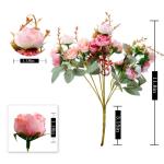 Kunstzijden rozen, 21 bundels , decoratie, kleine boeketten, kunstboeketten, realistisch plastic boeket voor thuis, feest, taartdecoratie