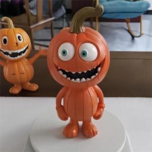 Halloween Kürbis Mann Cartoongestalten Große 16cm Modellspielzeug Statue für Schreibtisch und Dekoration im Garten (Kürbis Mann D)
