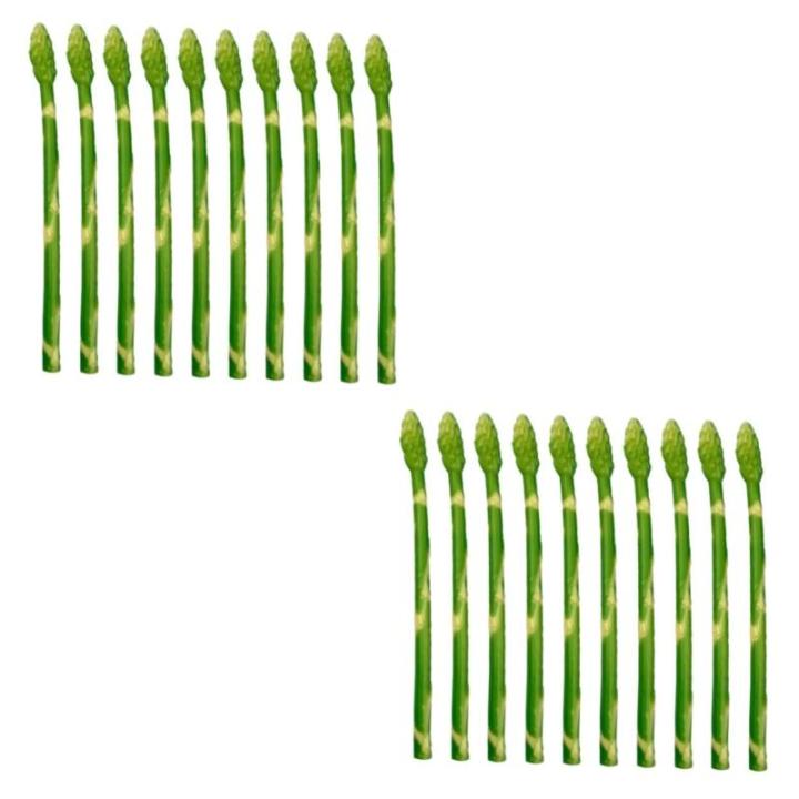 20 STK Simulierte Spargel-Ornamente Realistische Pflanzliche Ornamente Spargel Dekor Spargel-Modelle Gefälschtes Lebensechtes Gemüse Vortäuschen Spielzeug Gemüse Obst PVC