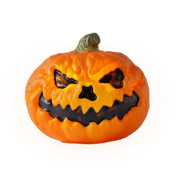 Halloween-Kürbislampe, künstlicher Kürbis, gefälschte Erntekürbisse, beleuchtete Kürbislampe für Halloween, Veranda, Party, Haustür, Kamindekoration, 17 x 17,8 cm (1#)
