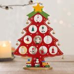 DIY Wooden Mini Christmas Tree Set, Mini Holz Christmas Tree Weihnachtsbaum mit Anhänger, Holz Tannenbaum Klein Weihnachtsbaum, Weihnachtsbaum aus Holz DIY Weihnachtsbaum für Wei