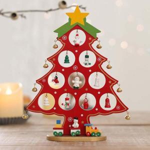DIY Wooden Mini Christmas Tree Set, Mini Holz Christmas Tree Weihnachtsbaum mit Anhänger, Holz Tannenbaum Klein Weihnachtsbaum, Weihnachtsbaum aus Holz DIY Weihnachtsbaum für Wei