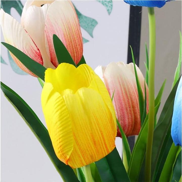 Kunstblumen Gefälschte Tulpe im Topf, mehrfarbige künstliche Blumen, echte Haptik, künstliche Tulpe für Hausgarten, Hochzeitsfeier, Simulationspflanzen für jeden Anlass