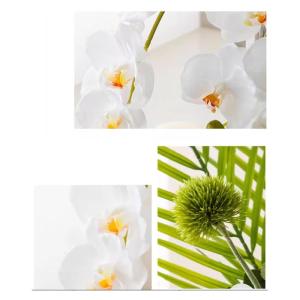 Kunstblumen Modernes weißes künstliches Blumenarrangement in galvanisierter Vase – luxuriöse galvanisierte Vase mit gefälschten Pflanzen für den Innenbereich für jeden Anla